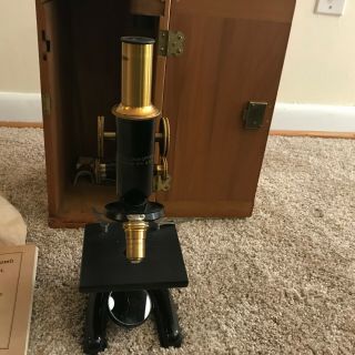 Antique Bausch & Lomb Microscope Pat.  Pend 1915 Black Brass 3