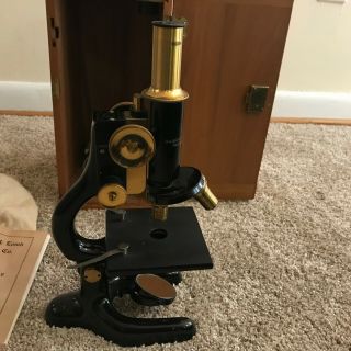 Antique Bausch & Lomb Microscope Pat.  Pend 1915 Black Brass 5