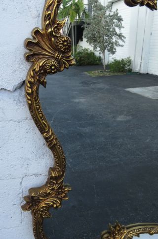 French Large Gold Painted Carved Wall Bathroom Vanity Mirror by Union City 9467A 9