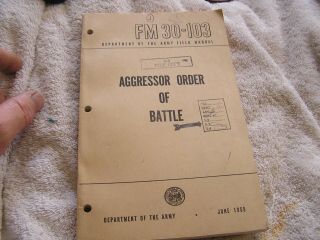 1955 Army Fm 30 - 103 Aggressor Order Of Battle Book