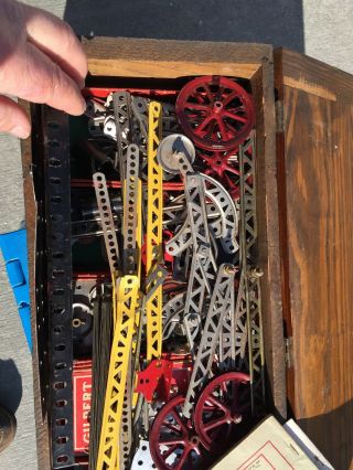A C Gilbert Erector Set W/ Wood Case And Instructions.  1930’s? 5