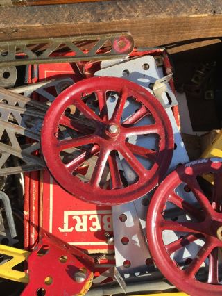 A C Gilbert Erector Set W/ Wood Case And Instructions.  1930’s? 8