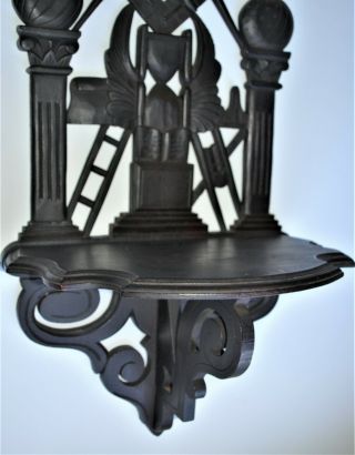 Authentic Carved Masonic Shelf by John Haley Bellamy,  RARE 4