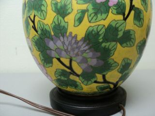 19th C.  ANTIQUE CHINESE CLOISONNE ENAMEL ON BRONZE TABLE LAMP,  PHOENIX/FLORALS 10