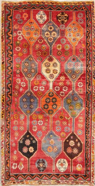 Kashkoli Persian 4x7 Wool Hand - Knotted Nomad Geometric Oriental Area Rug Red