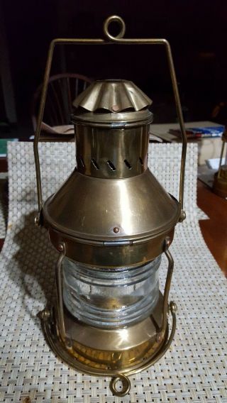 Brass Anchor Oil Lamp Nautical Maritime Ship Lantern Boat Light