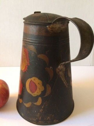19 C.  Tole painted Lighthouse form Coffee Pot 8 3/4 