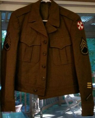 Vintage WWII US Army Wool Jacket WW2 w/ Pants Shirt & Tie 2