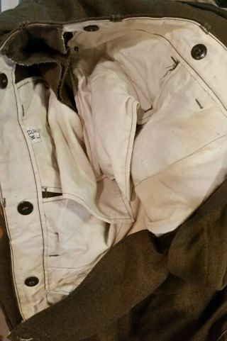 Vintage WWII US Army Wool Jacket WW2 w/ Pants Shirt & Tie 8