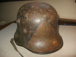 World War One M16 German Combat Helmet With Faded Camouflage Paint 3