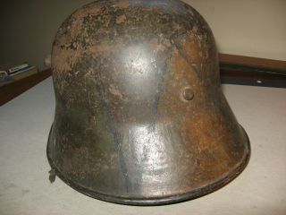 World War One M16 German Combat Helmet With Faded Camouflage Paint 4