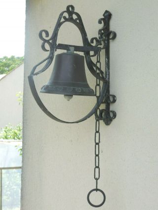 Huge Antique French Handcrafted Wall Door Bell - Brass,  Wrought Metal