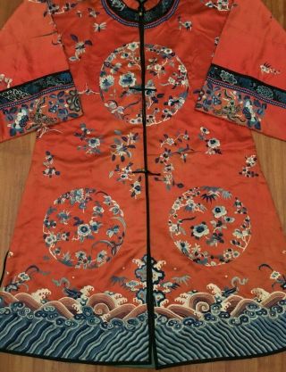 Antique Chinese Embroidered Red Robe 4