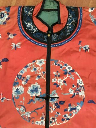 Antique Chinese Embroidered Red Robe 6