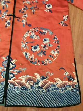 Antique Chinese Embroidered Red Robe 7