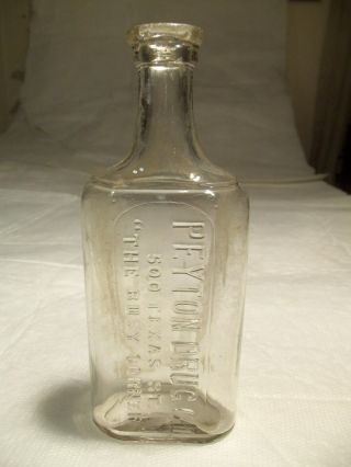 1910s Shreveport,  La Peyton Drug Co.  500 Texas St.  Busy Corner Cork Top Bottle
