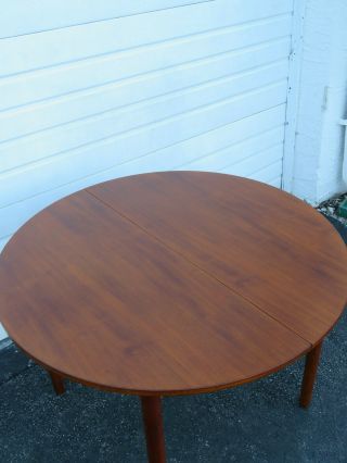 Danish Teak Wood Mid Century Modern Round Wood Dining Table 9543 11