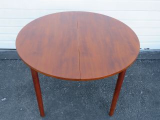 Danish Teak Wood Mid Century Modern Round Wood Dining Table 9543 12