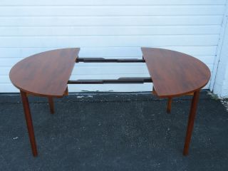 Danish Teak Wood Mid Century Modern Round Wood Dining Table 9543 3