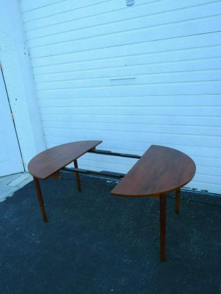 Danish Teak Wood Mid Century Modern Round Wood Dining Table 9543 4