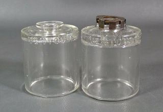 2 Antique French Medical Blood Letting Bleeding Cupping Glass Cups Bleeder Star 3