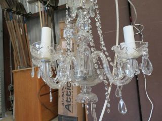 Antique Vintage Glass Crystal Chandelier Ornate And Many Crystals