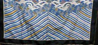 Large Double Dragon Antique Chinese Silk Panel w/Gold Thread 34 inches Square 4
