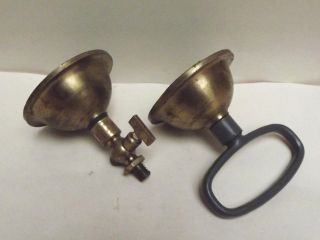 MAGDEBURG HEMISPHERES (Lacquered Brass) Matched Pair C1940 [ With Pump Valve ] 2