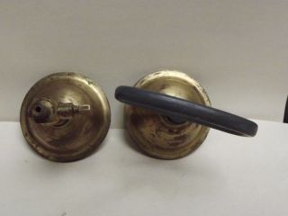 MAGDEBURG HEMISPHERES (Lacquered Brass) Matched Pair C1940 [ With Pump Valve ] 5