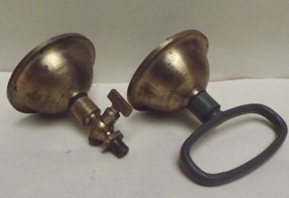 MAGDEBURG HEMISPHERES (Lacquered Brass) Matched Pair C1940 [ With Pump Valve ] 9