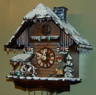 Anton Schneider Cuckoo Clock Black Forest Musical Great Winter Animated