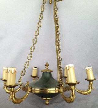 Heavy Antique French Ceiling Lamp Mid - 1900 