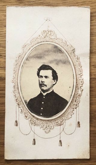 1864 Civil War Cdv Id’d Photo Of Major,  Fort Dekalb Arlington Heights,  Virginia