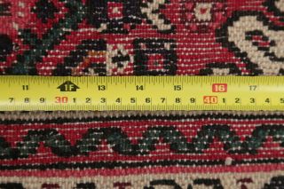 Remarkable Geometric Red Hamedan Vintage Handmade Oriental Runner Rug Wool 2x6 11
