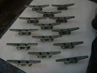 Nos 14 Vintage Boat Cleats 6 " Long Steel Cleats 1.  5 " On Center Mount Holes