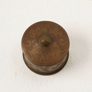 Ww1 Verdun Trench Art Brass Shell Casing Lidded Jar