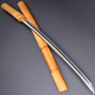 Authentic Japanese Katana Sword Wakizashi W/shirasaya Antique Bo - Hi Kamakura Nr