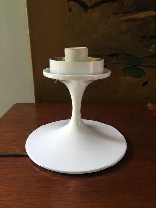 Laurel Mushroom Lamp Mid Century Modern Bill Curry Label White Table 3