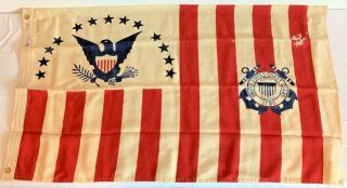 Ww2 United States Coast Guard 21/2x4ft Bunting Wool Annin Ensign Flag