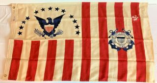 WW2 UNITED STATES COAST GUARD 21/2x4FT Bunting Wool ANNIN Ensign Flag 2