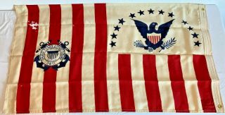 WW2 UNITED STATES COAST GUARD 21/2x4FT Bunting Wool ANNIN Ensign Flag 9