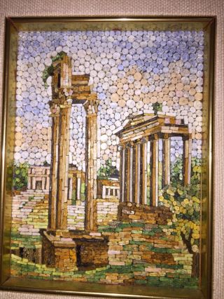 Vatican City Italian Micro Mosaic Roman Forum Art Savelli Italy Signed L.  Baffi