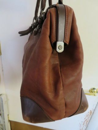 Vintage TORIN Belt Belting Tan Brown Leather Doctor Medical Bag Satchel with KEY 12
