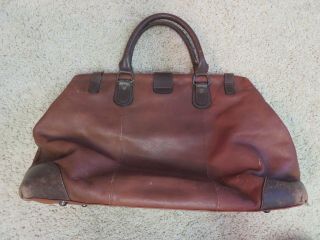 Vintage TORIN Belt Belting Tan Brown Leather Doctor Medical Bag Satchel with KEY 2
