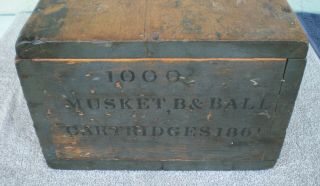 Frankford Arsenal Civil War 1861 Musket B & Ball 1000 Cartridge Wood Storage Box 2