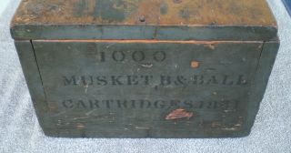 Frankford Arsenal Civil War 1861 Musket B & Ball 1000 Cartridge Wood Storage Box 4