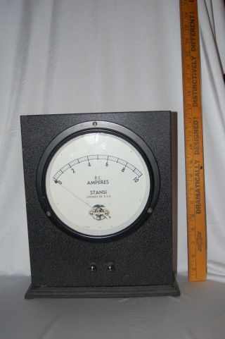 Vintage 13” Electrical Meter 0 - 10 Dc Amps