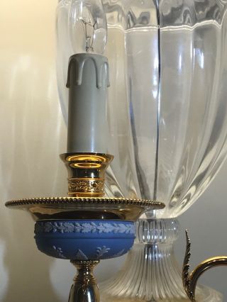 Ornate Wedgwood Jasperware Single Flame Sconce Light Fixture/ Blue W/ White 9