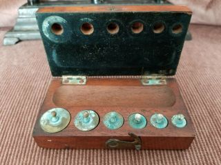 Antique Henry Troemner balance scale with Becker Bros weights 9