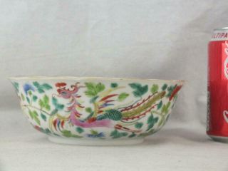 Fine Antique Chinese Porcelain Famille Rose Phoenix Shaped Bowl - Marked